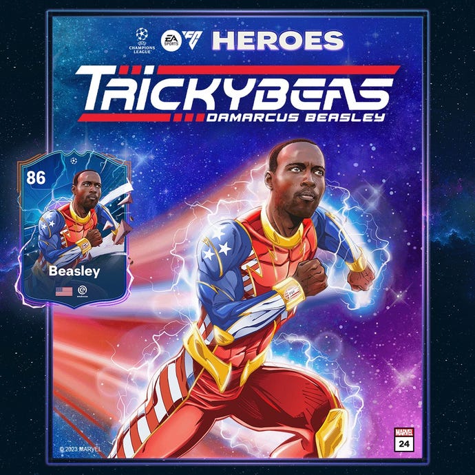 Damarcus Beasley's Champions League Hero card in EA Sports FC 24