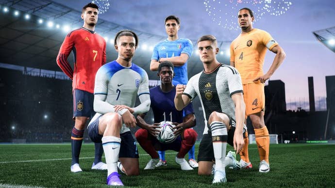 Football players line up for EA Sports FC 24’s UEFA Euro update