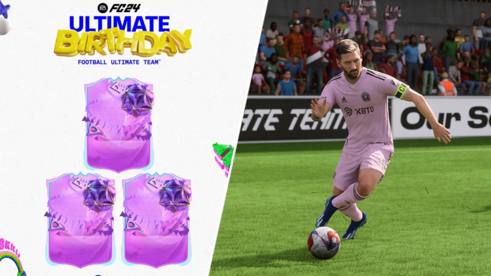 Leo Messi in EA Sports FC 24 and some Ultimate Birthday cards. - 1