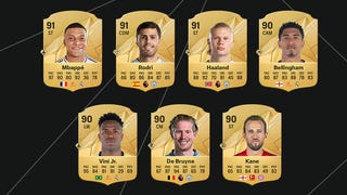 Mbappe, Rodri, Haaland, Bellingham, Vini Jr, De Bruyne and Kane as the highest rated men in EA Sports FC 25.