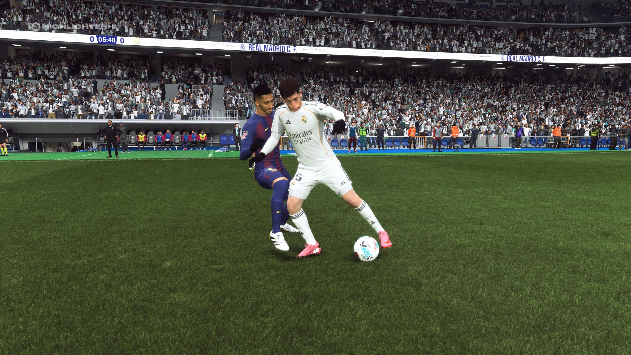 Arda Guler using a skill move to beat an opponent in EA Sports FC 26. - 7