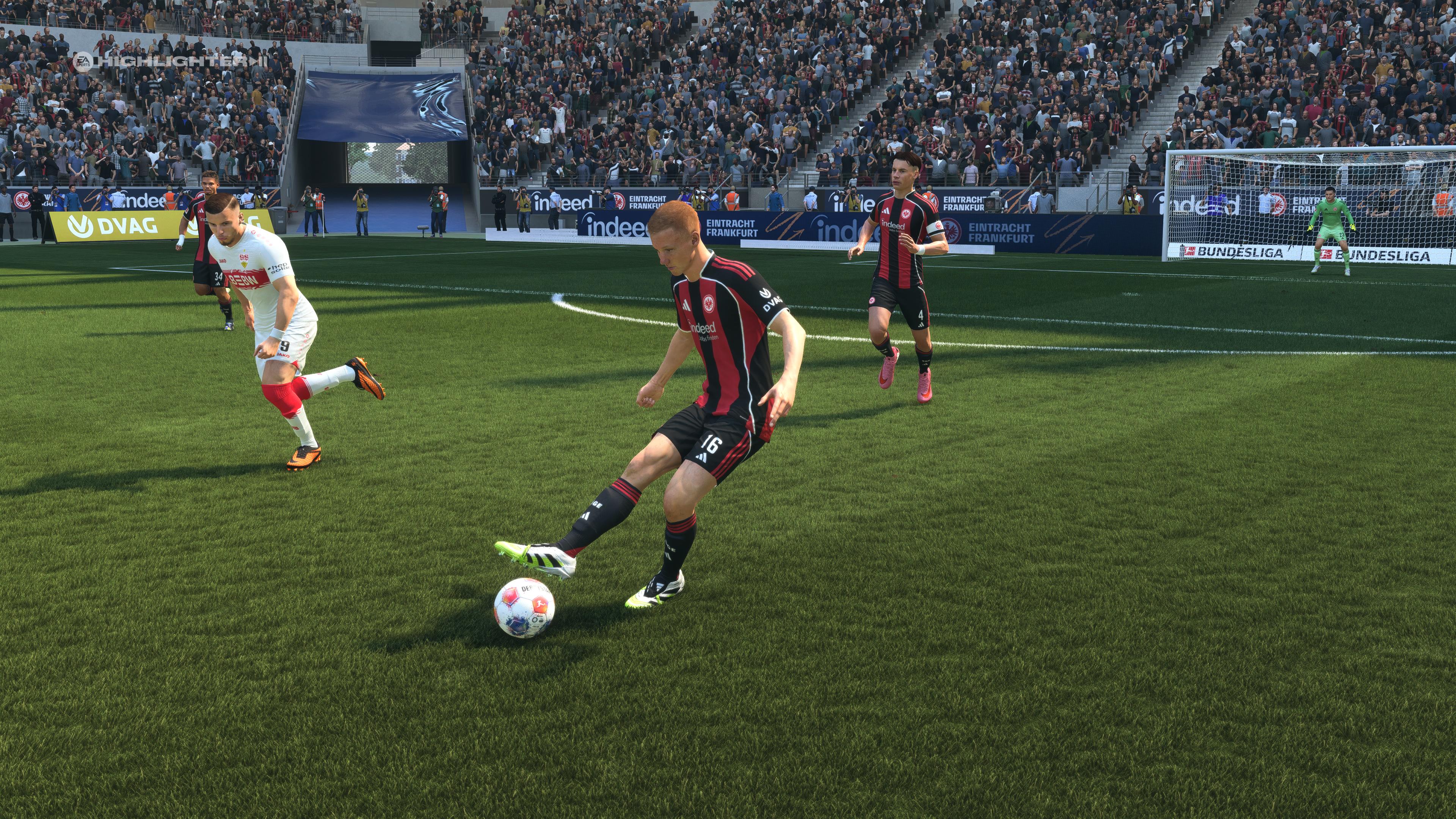 Hugo Larsson playing a pass in midfield in EA Sports FC 26. - 6