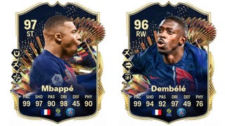 EA Sports FC FUT cards for Mbappe and Dembele