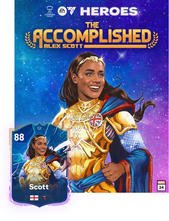 Alex Scott's Champions League Hero card in EA Sports FC 24 Ultimate Team. - 1