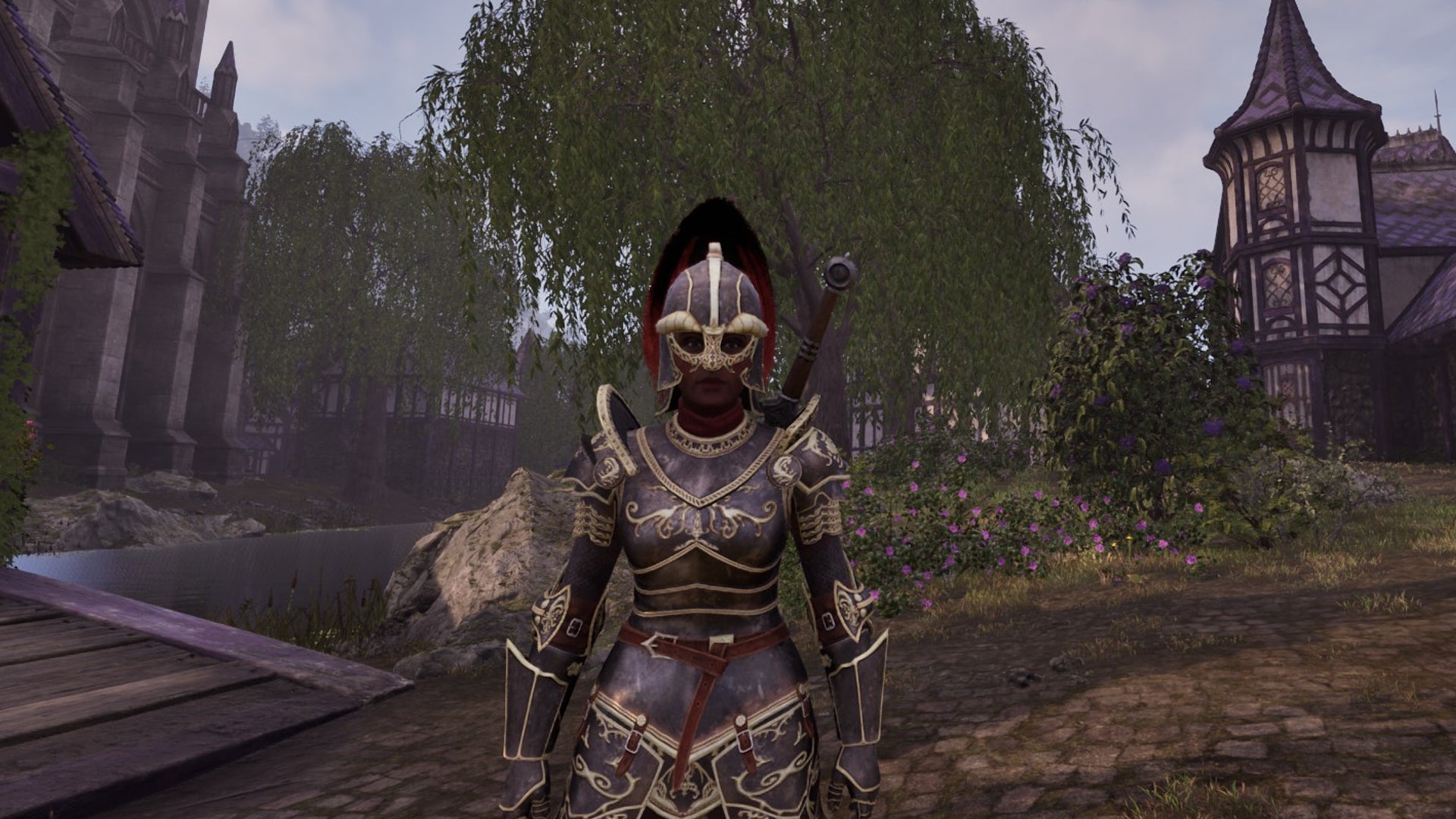 A female character wears an Ebony Armor set in The Elder Scrolls IV: Oblivion Remastered. - 7