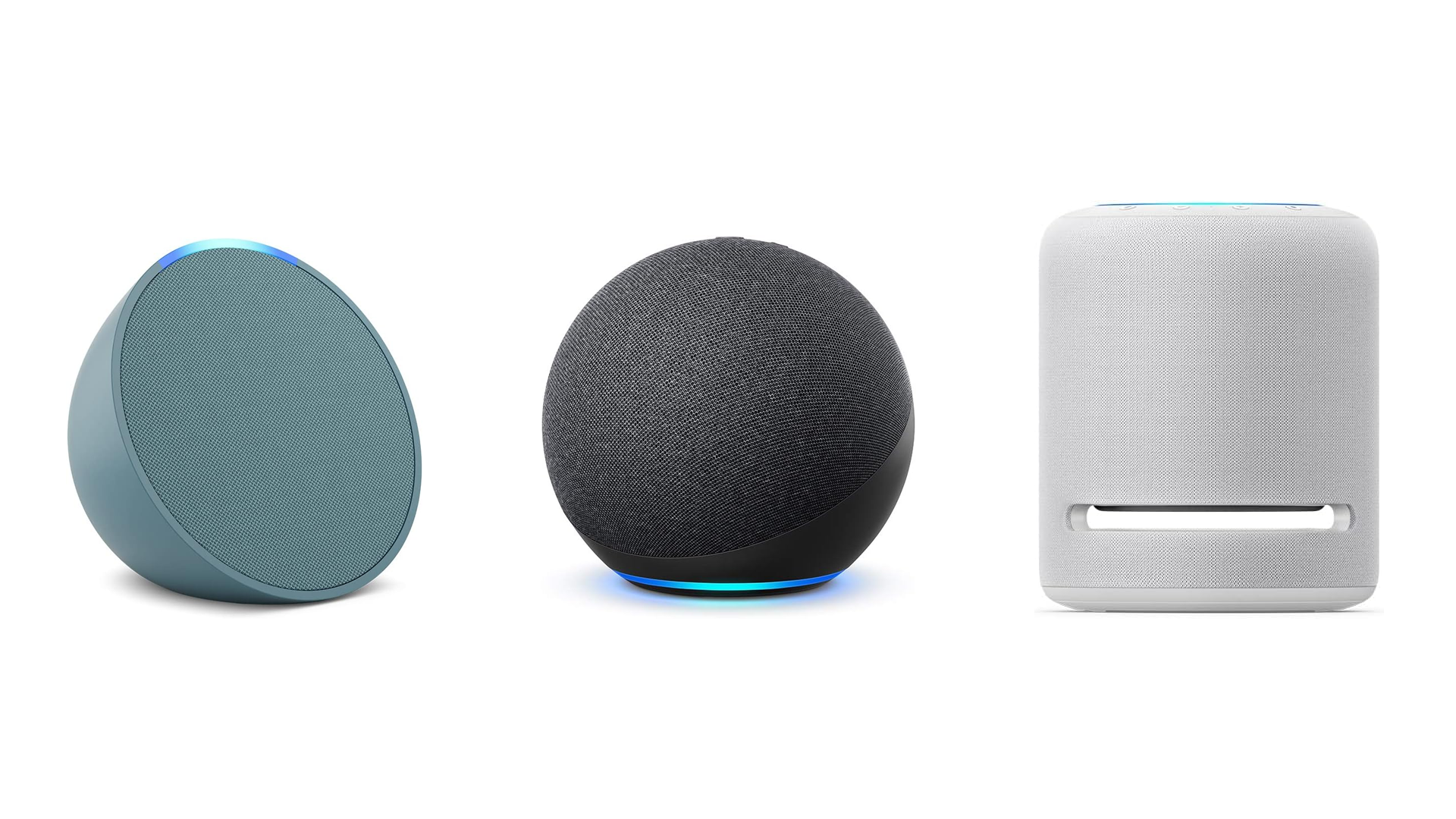 amazon echo pop, echo dot and echo studio