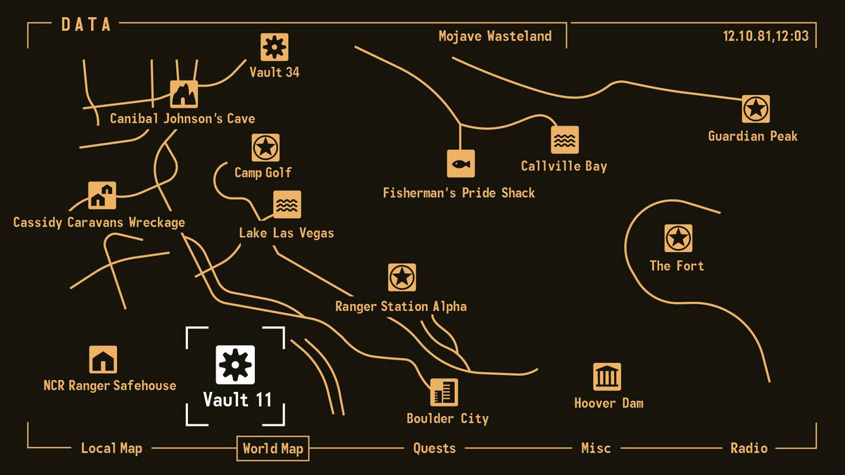 Fallout Ripple Map Fallout New Vegas Labeled Map TSSOC Presents: FALLOUT : NEW VEGAS On