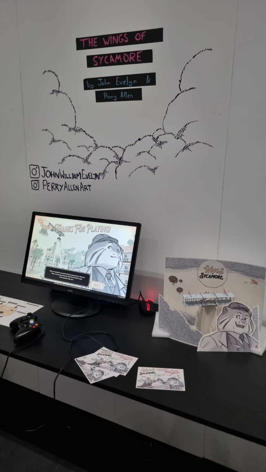 A photo of the Wings Of Sycamore stand at EGX 2022&rsquo;s Leftfield Collection.