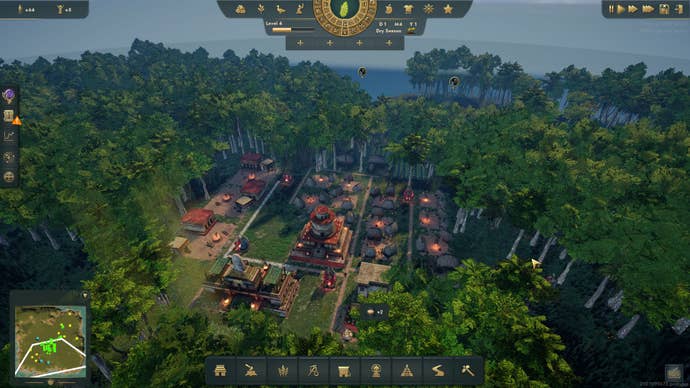 A wide view of the city being built in El Dorado: The Golden City Builder’s prologue playtest