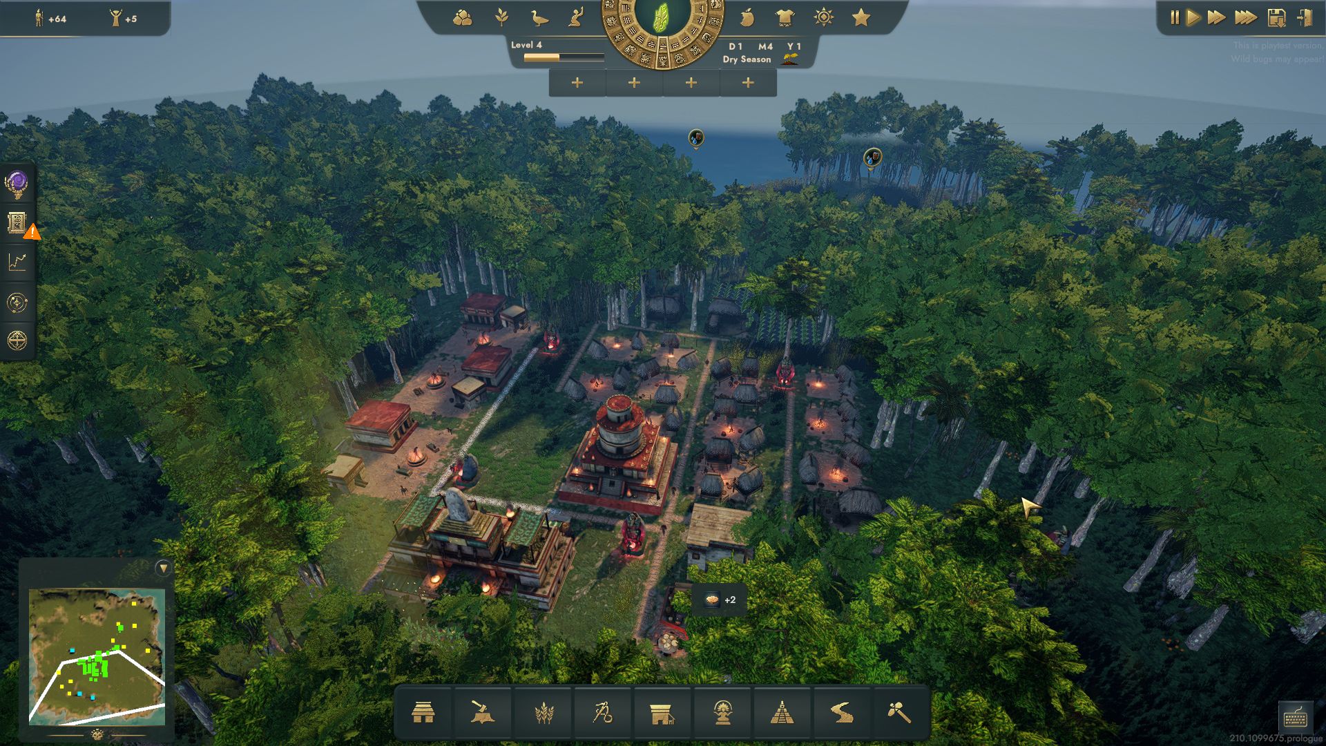 A wide view of the city being built in El Dorado: The Golden City Builder's prologue playtest - 1