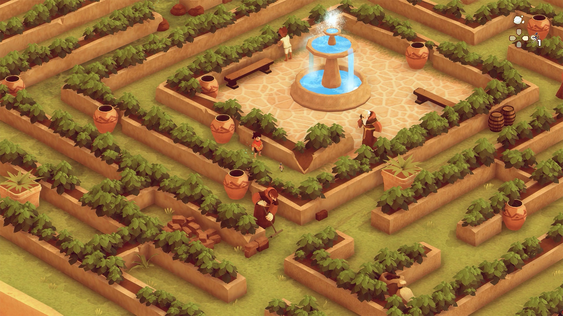 The little boy from El Hijo - A Wild West Tale trying to distract a guard with a wind-up toy soldier