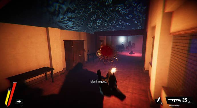 Slow-mo leaping backwards to land a perfect shot on an enemy in El Paso, Elsewhere