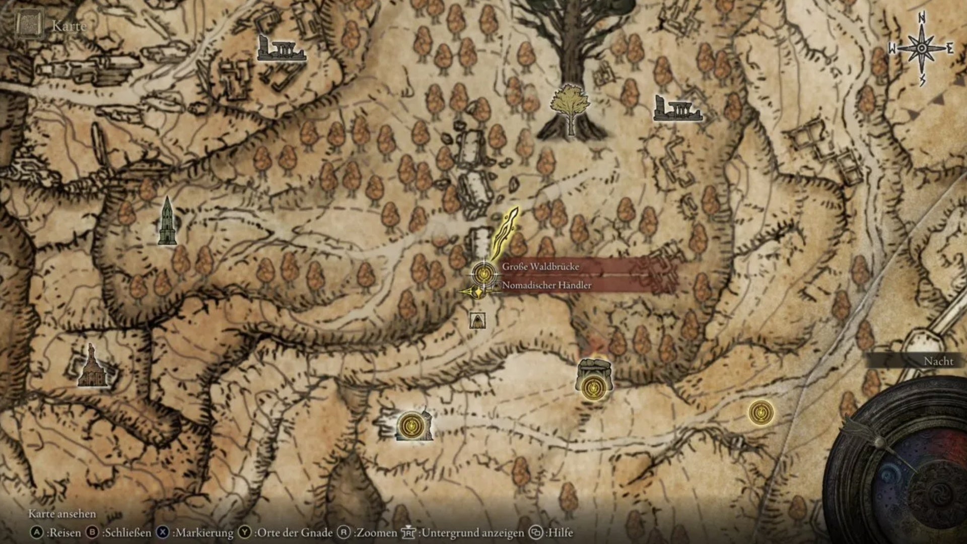 elden ring Nomadic Merchant (West Atlus Plateau) map location