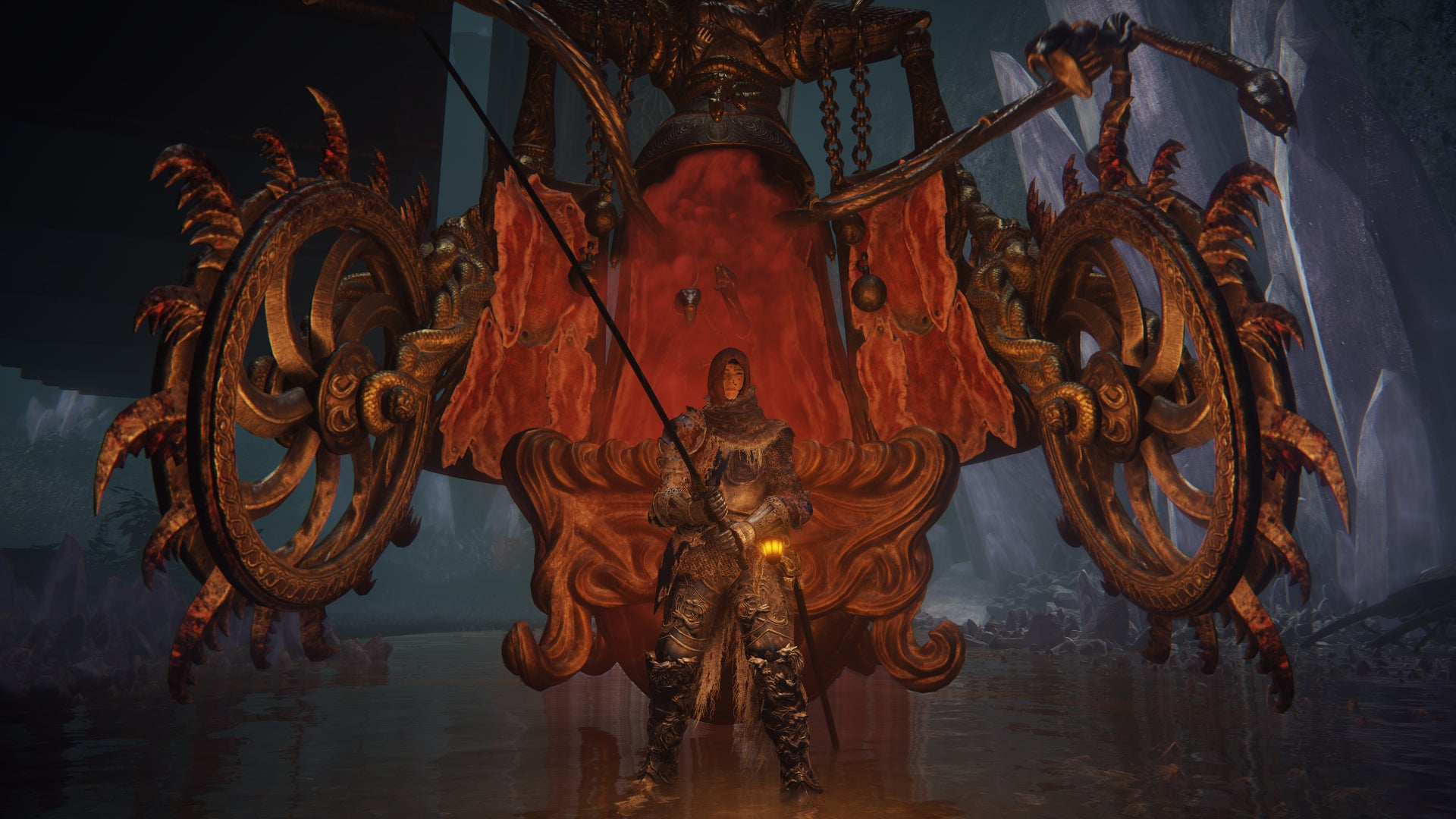 A player in Elden Ring is about to be abducted by an Abductor Virgin standing behind them. - 5