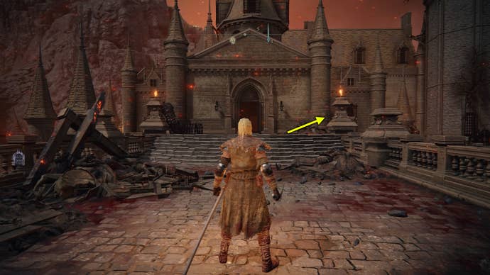 Screenshot of where to find the Albinauric Staff in Elden Ring.
