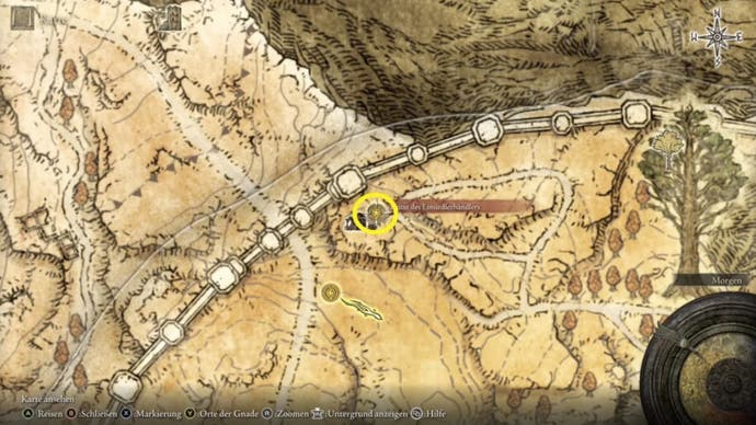 Elden Ring Altus Plateau Bell Bearing Hunter Map Location