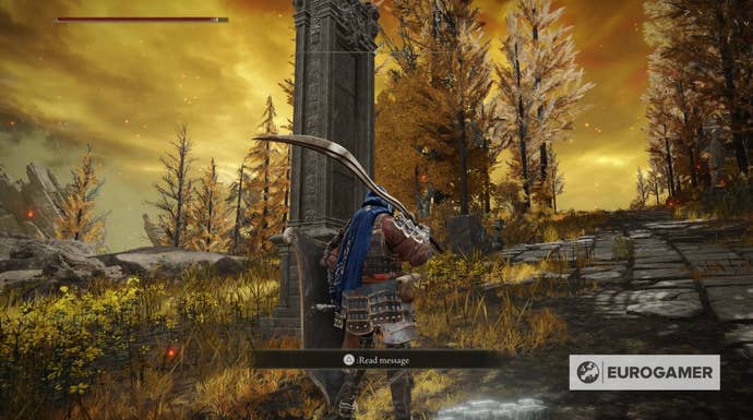 An Elden Ring character standing by the location of the Altus Plateau map fragment.