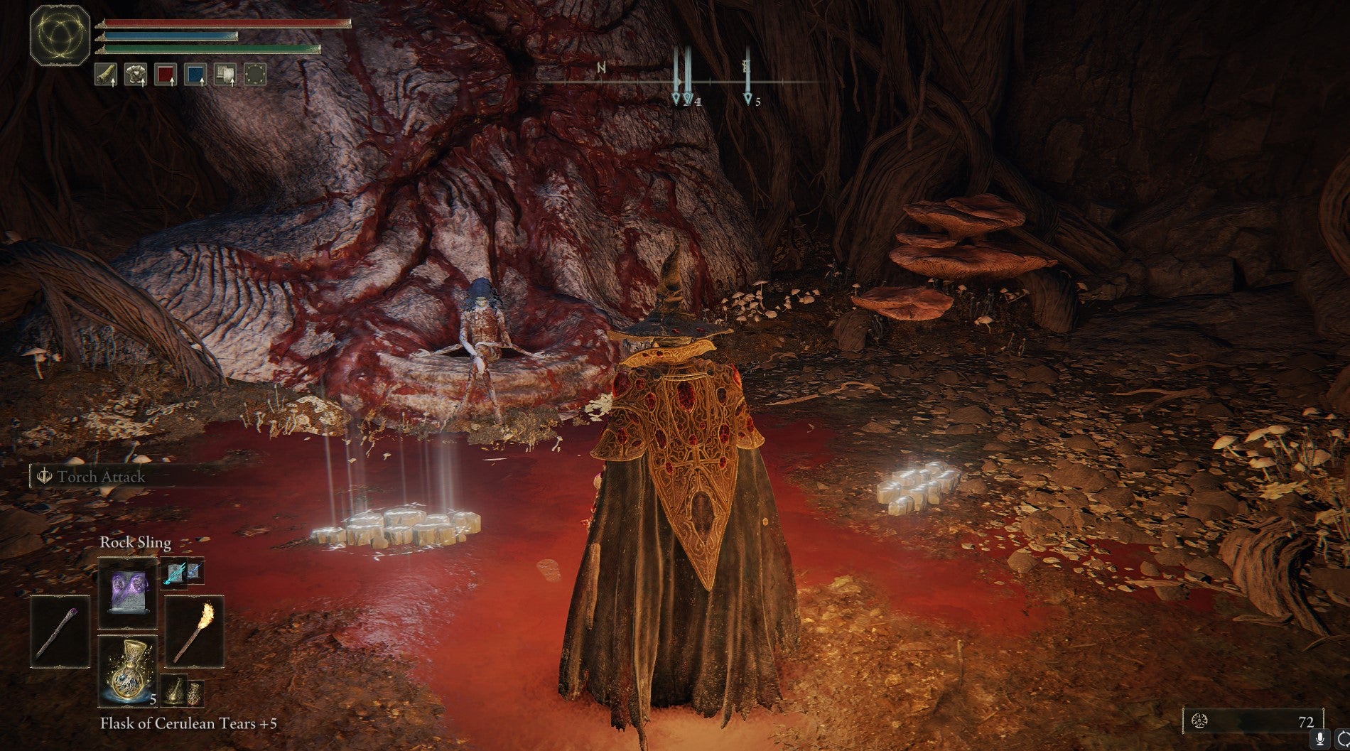 The player speaks with a blood-soaked Ranni by the Two Fingers in Elden Ring - 4