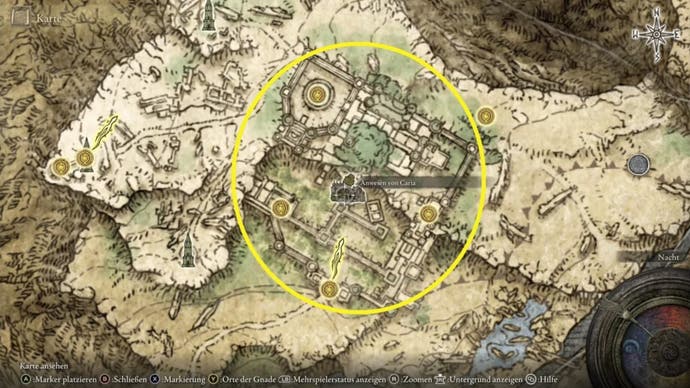 Elden Ring Caria Manor map location