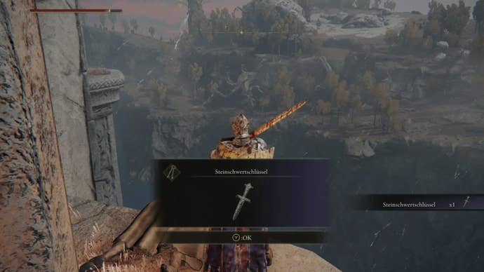 elden ring character collecting divine tower of caelid swordstone key