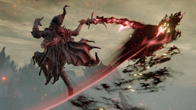 A warrior wields the Black Knife dagger in Elden Ring.