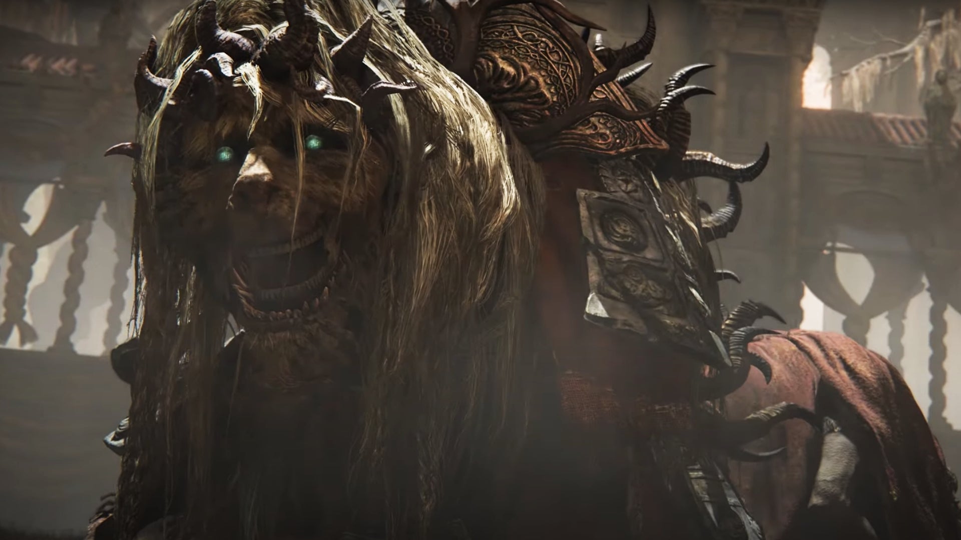 Remember The Weird Flying Lion Boss From Elden Ring S DLC Trailer It   Elden Ring Dlc Trailer Lion Boss Costume Speculation 01 