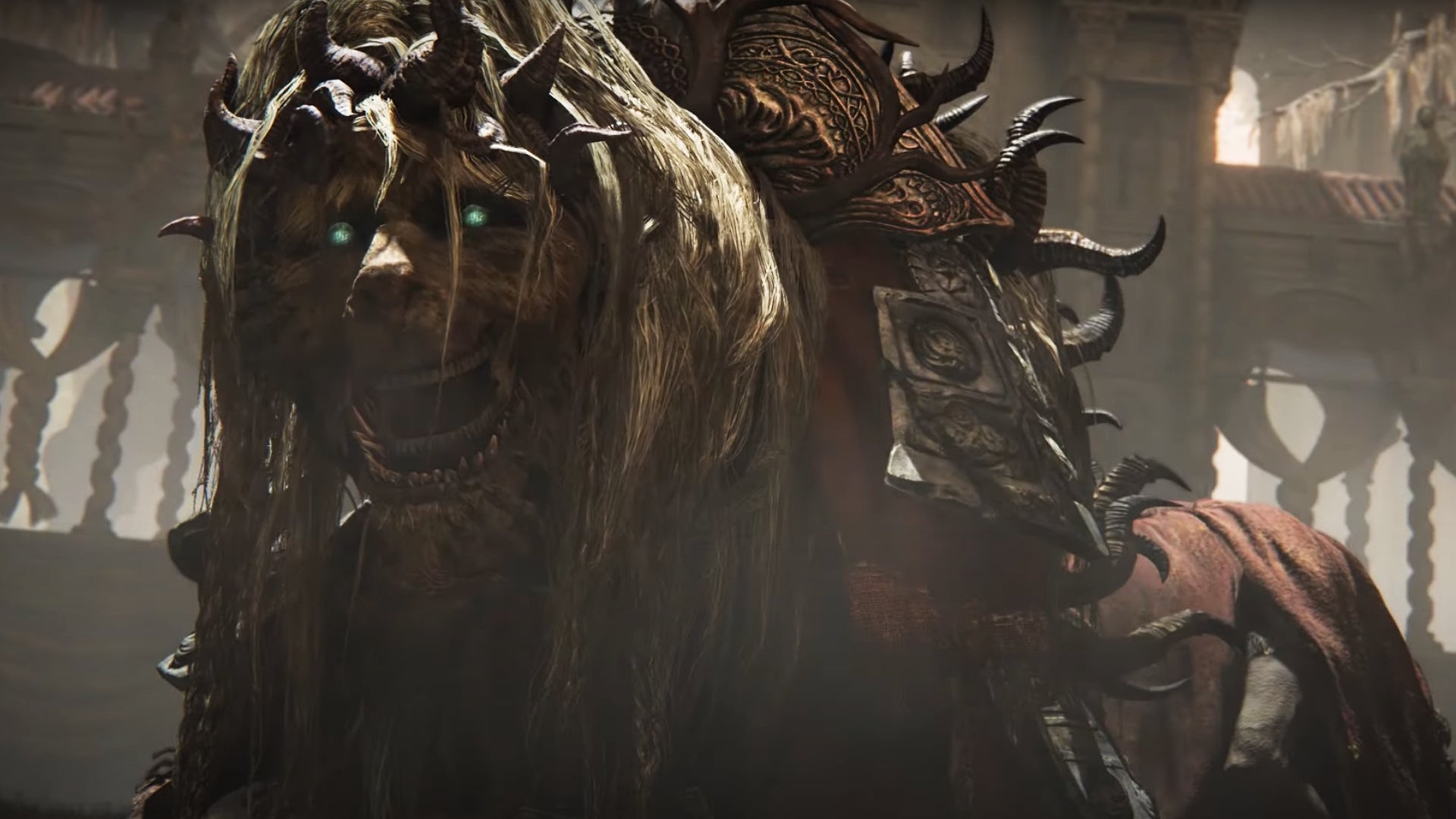 The weird lion boss in Elden Ring's Shadow of the Erdtree trailer. - 3