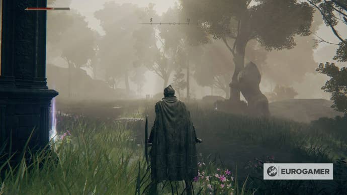 An Elden Ring character approaches the location of the East Limgrave map fragment.