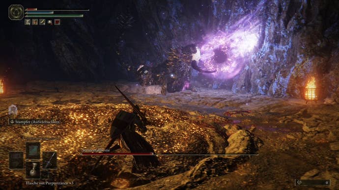The Fallingstar Beast prepares a lightning attack in Elden Ring