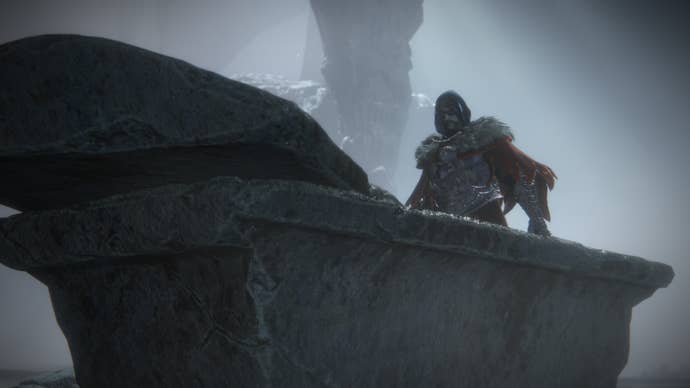 Timmy the Tarnished getting into a stone coffin in Elden Ring.