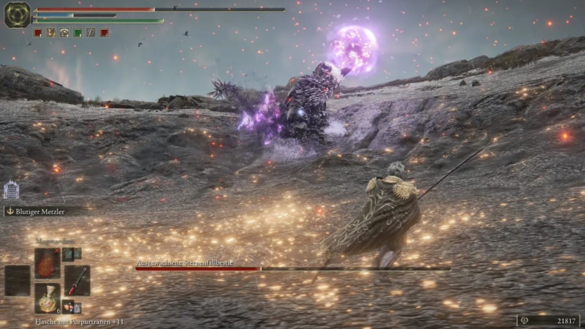 elden ring full grown fallingstar beast glowing attack aiming at player