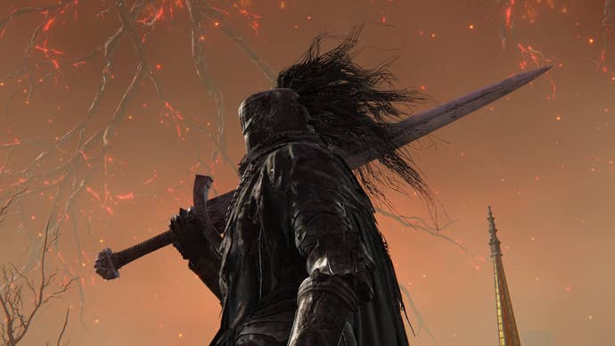 A warrior holds the Iron Greatsword in Elden Ring