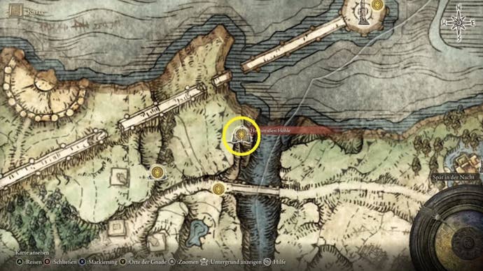 elden ring highroad cave map location