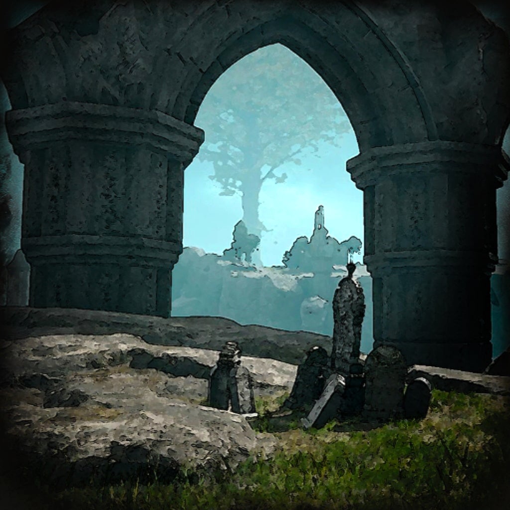 An in-game painting in Elden Ring, named Homing Instinct.