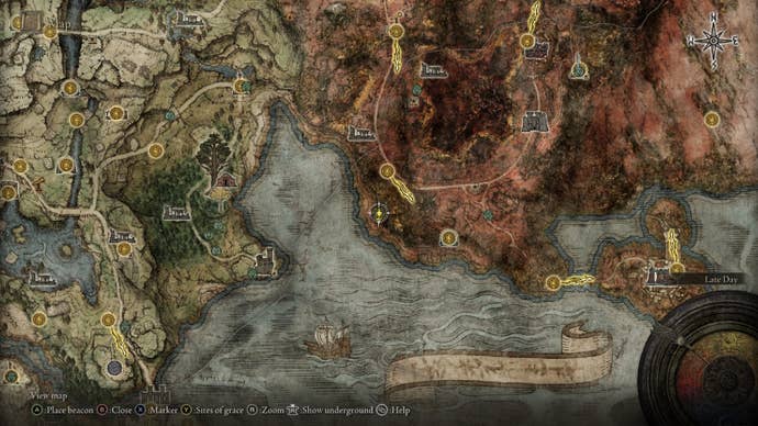 Elden Ring Larval Tear Caelid Highway South map location