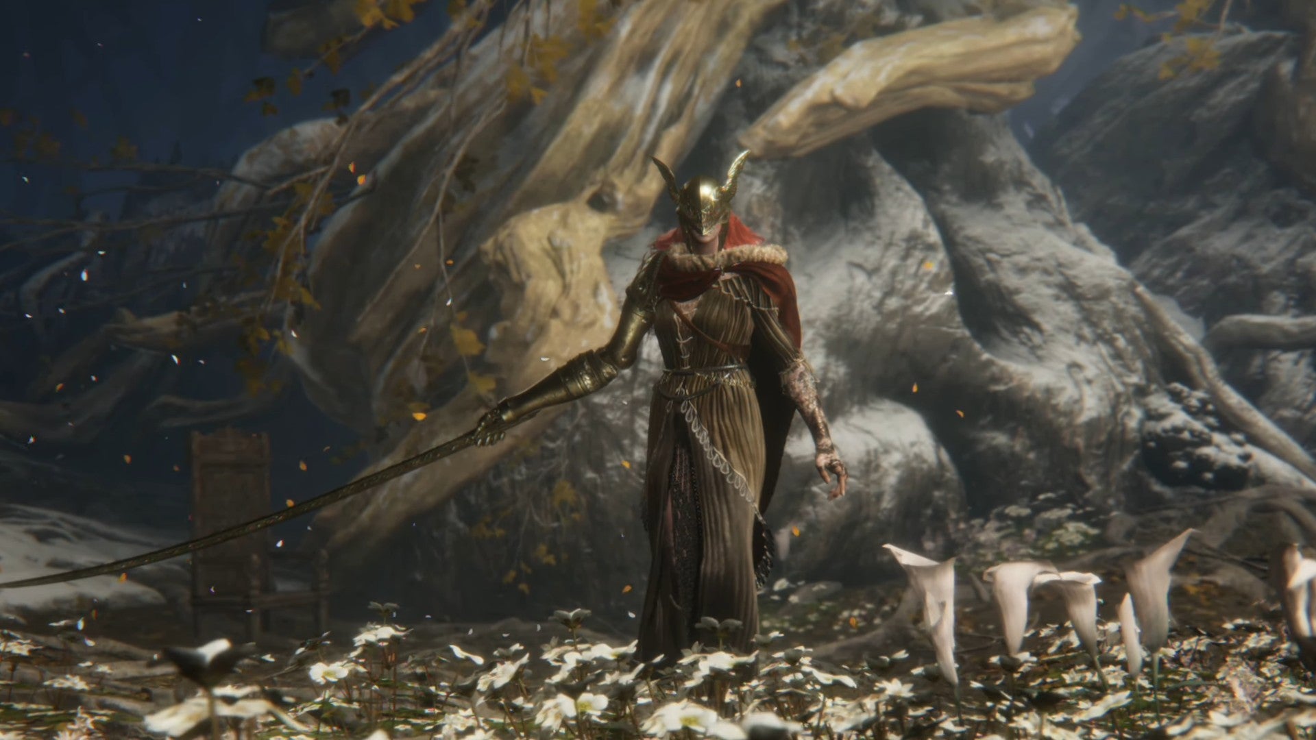 Elden Ring Malenia, Blade of Miquella, boss walks towards the screen in cinematic - 4