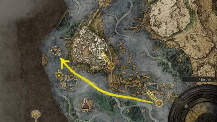 elden ring map route past raya lucaria academy to temple quarter