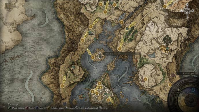 Elden Ring Memory Stone Testu’s RIse Liurnia map location