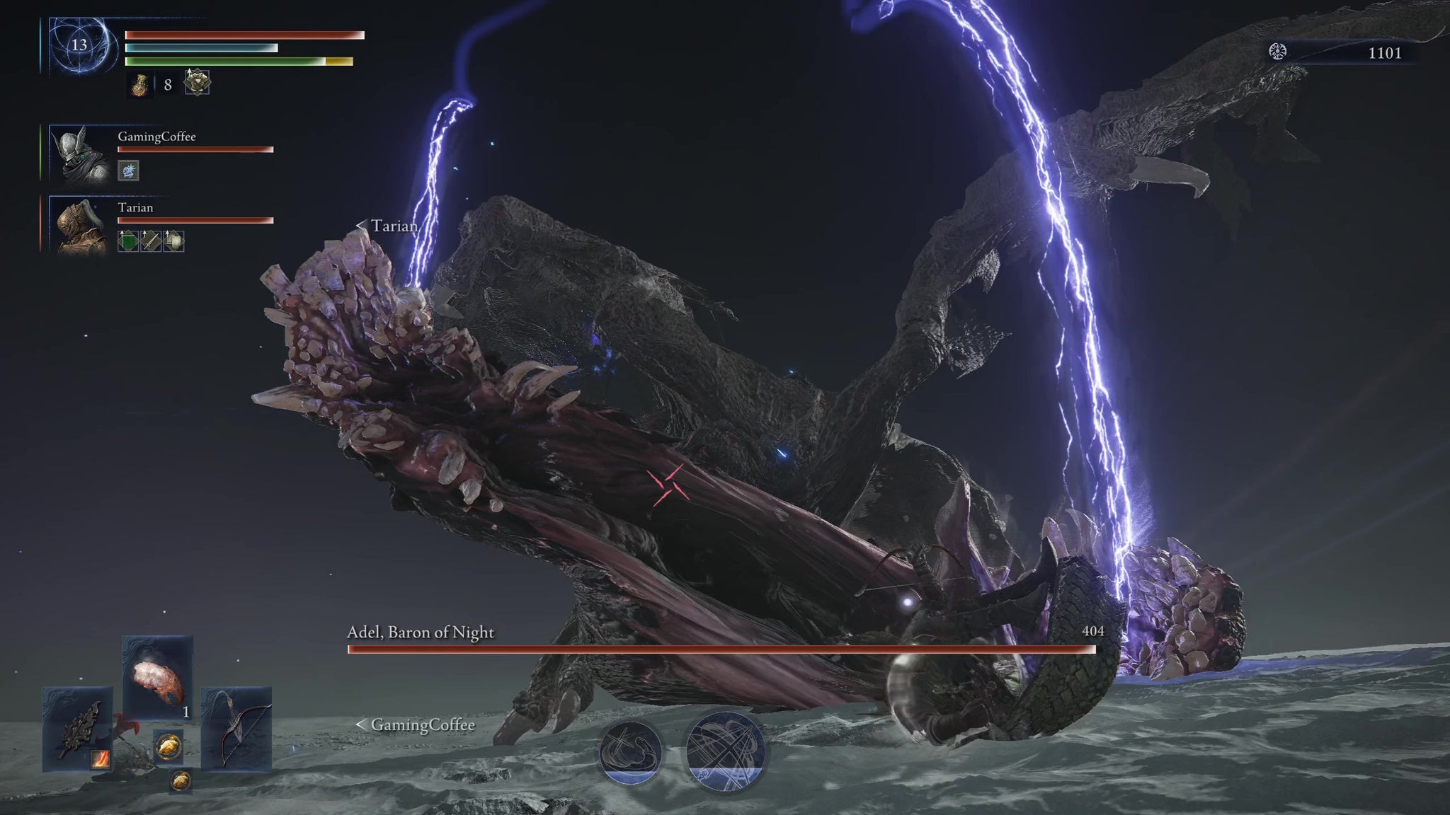 Adel, Baron Of Night, using its grab attack in Elden Ring: Nightreign. - 6