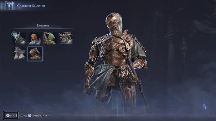 Elden Ring Nighterign Character Selection menu