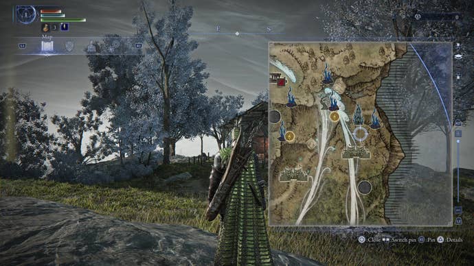 Un icono de mapa de la torre de Mage cubierto de cristal en Elden Ring: Nightreign.