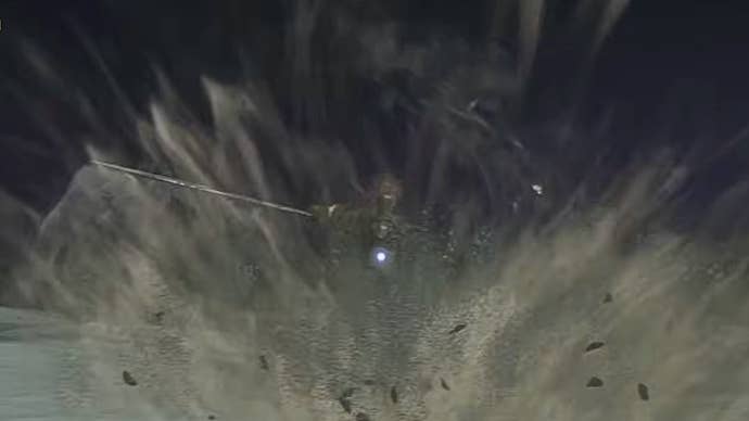 Darkdrift Knight from Elden Ring Nightreign, creating a shock wave