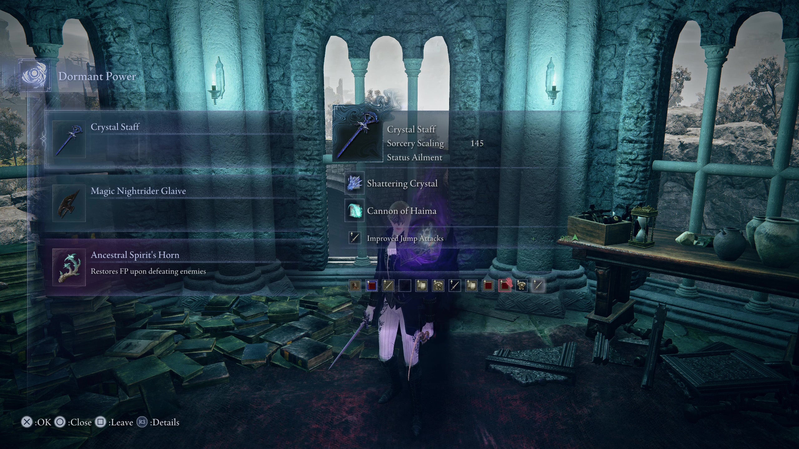 The Duchess looting a Crystal Staff sorcery tool in Elden Ring: Nightreign. - 5