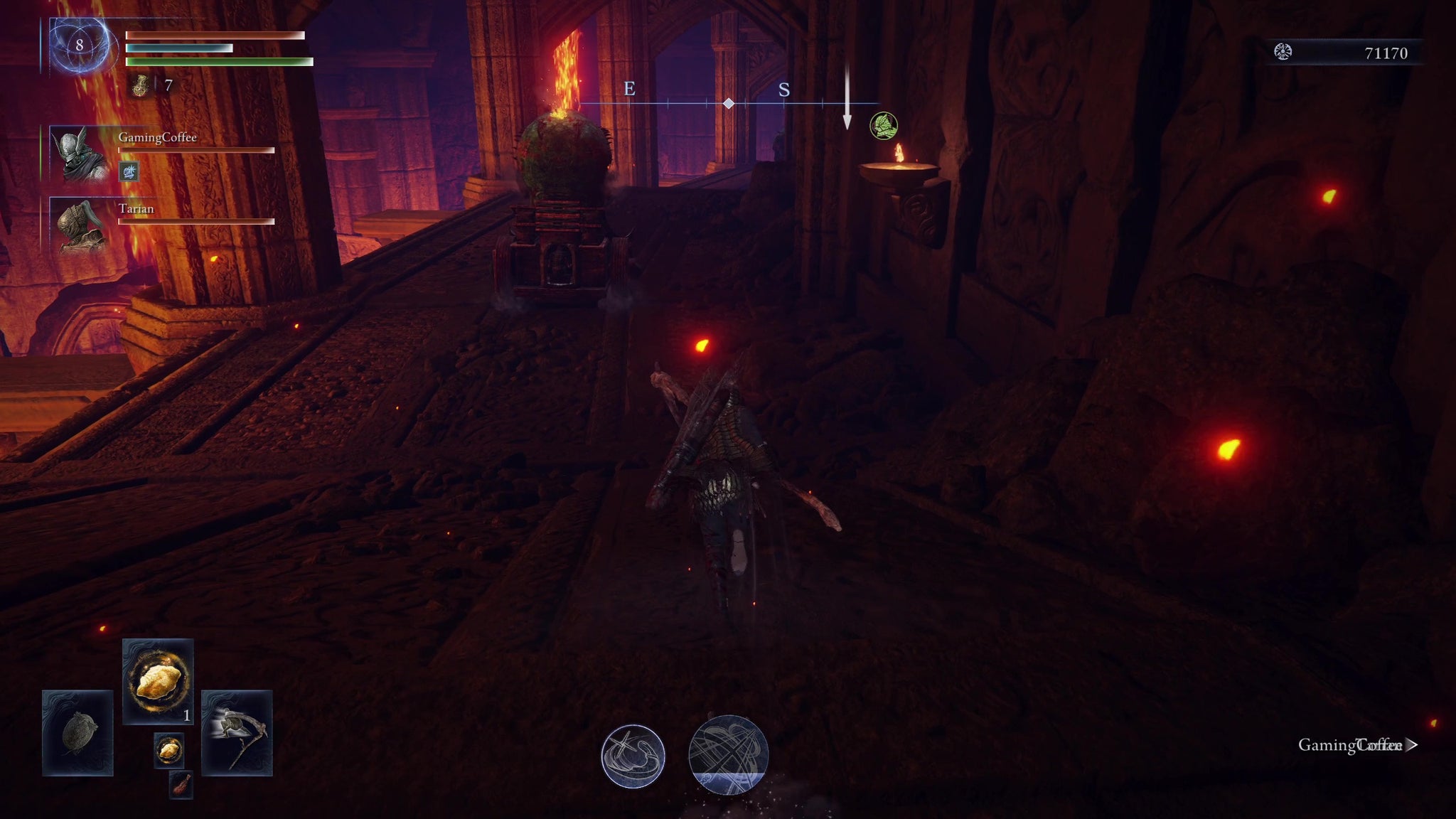 A hallway filled with Flame Chariots in the Crater in Elden Ring: Nightreign. - 7