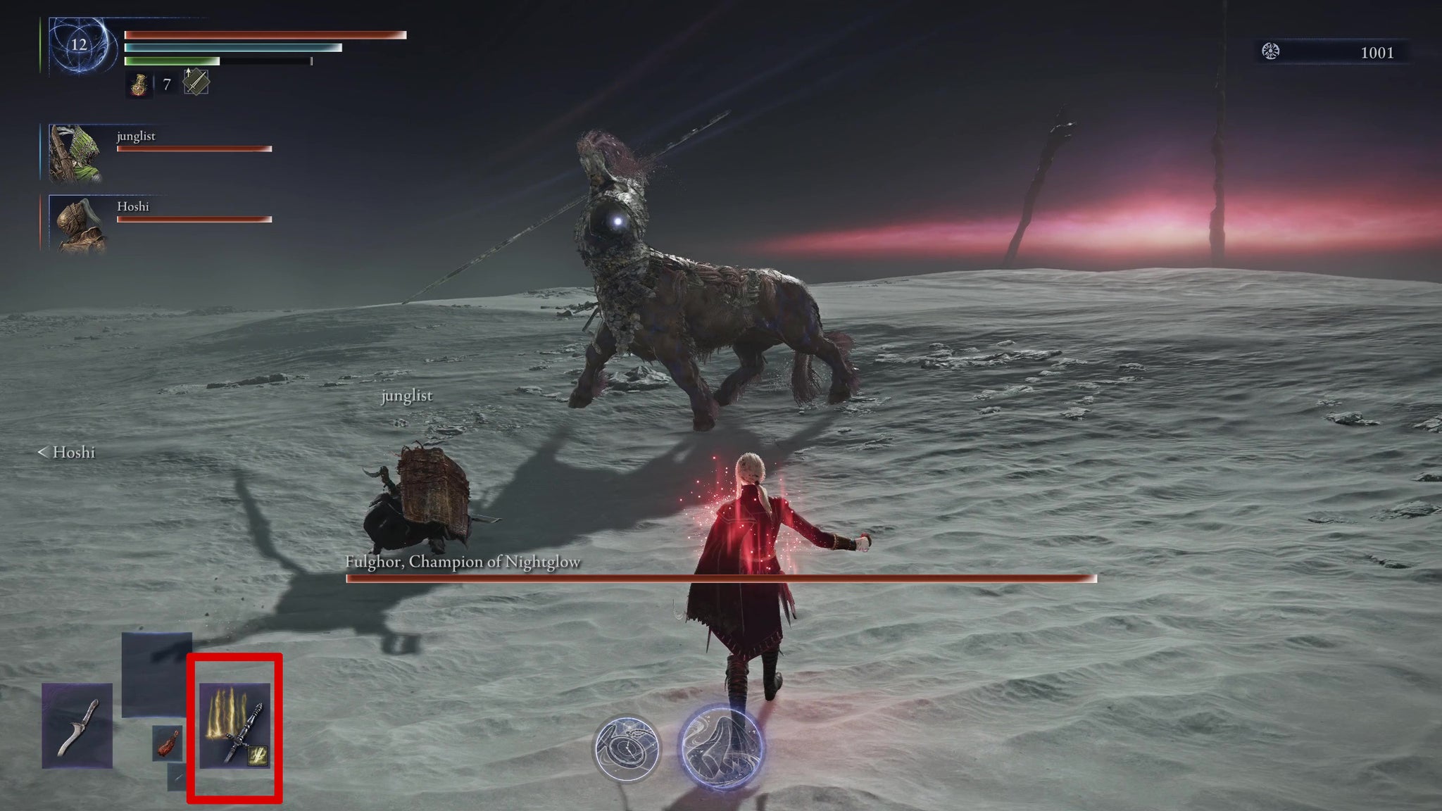 Having a Lightning weapon equipped when fighting Fulghor, Champion of Nightglow, in Elden Ring: Nightreign. - 5