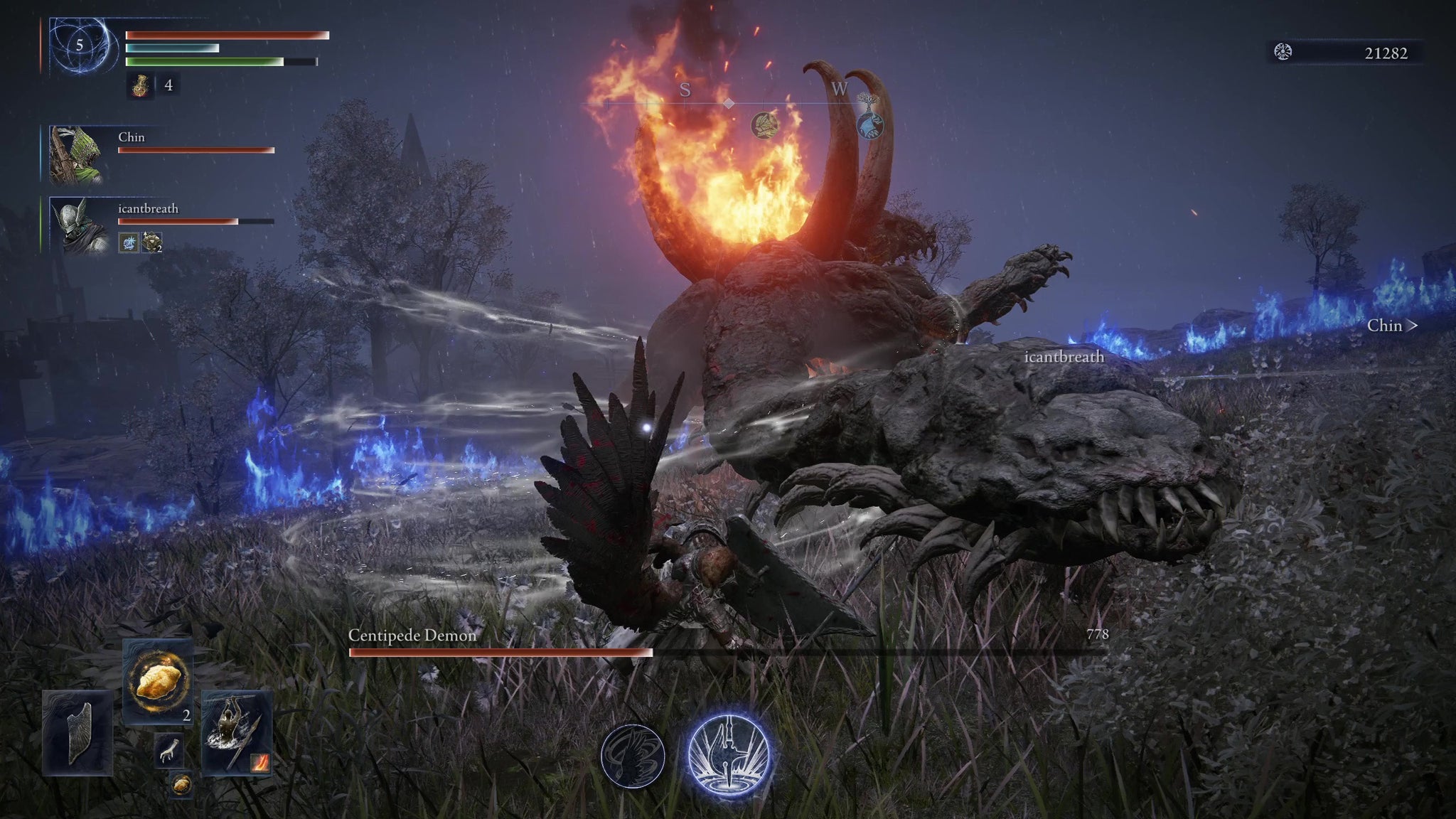 The Guardian using his Skill against Centipede Demon in Elden Ring: Nightreign. - 7