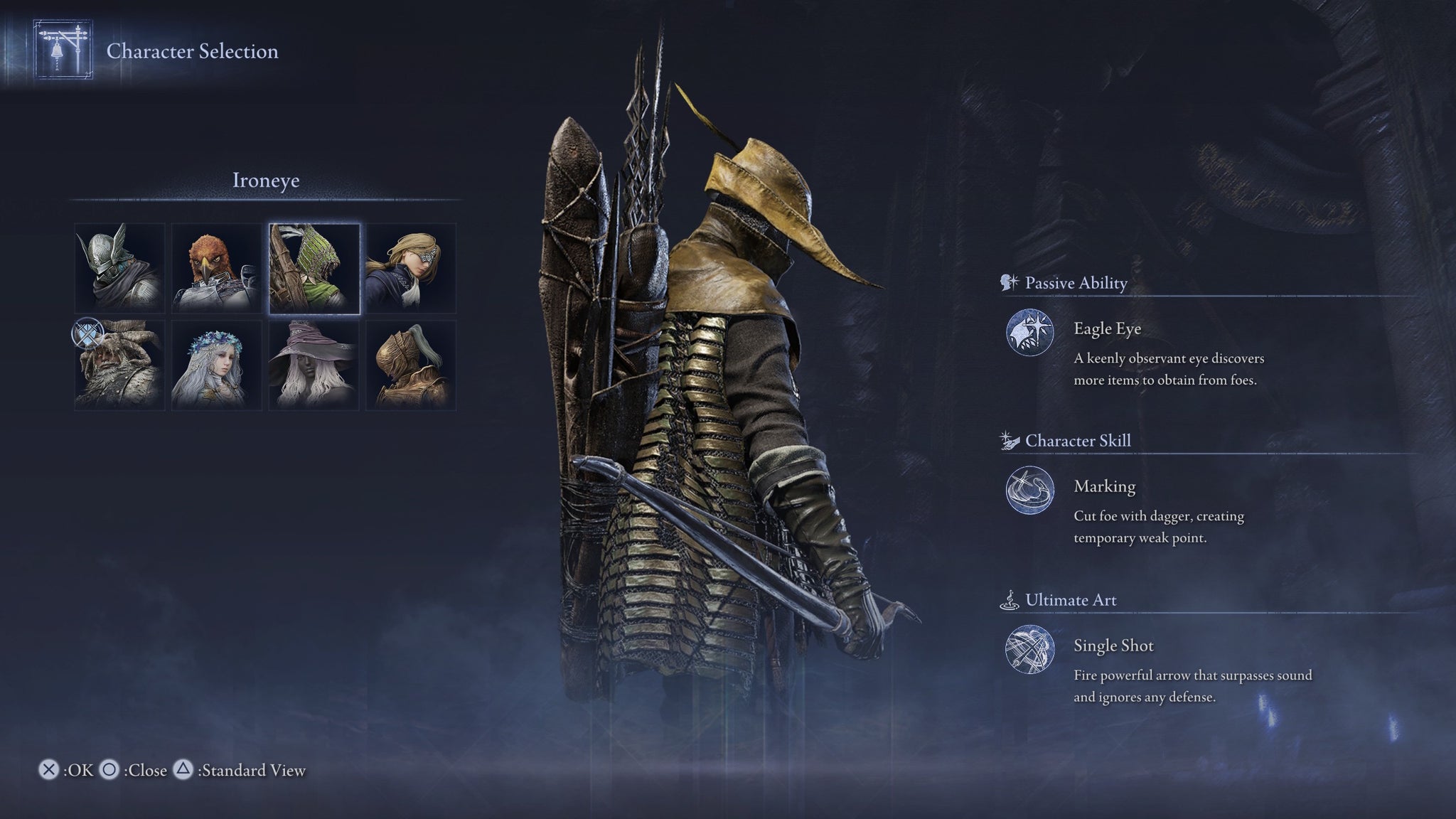 The Ironeye's character info screen in Elden Ring Nightreign - 3