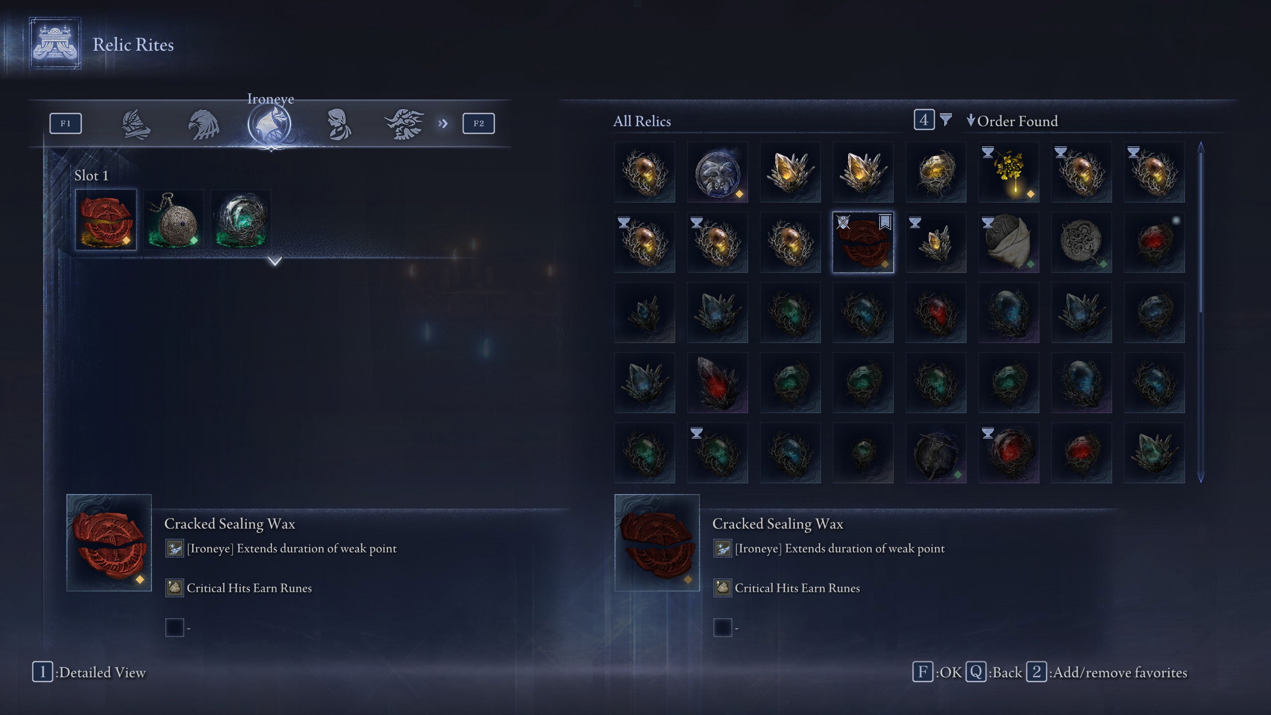 The Ironeye Remembrance item Cracked Sealing Wax in Elden Ring: Nightreign. - 5