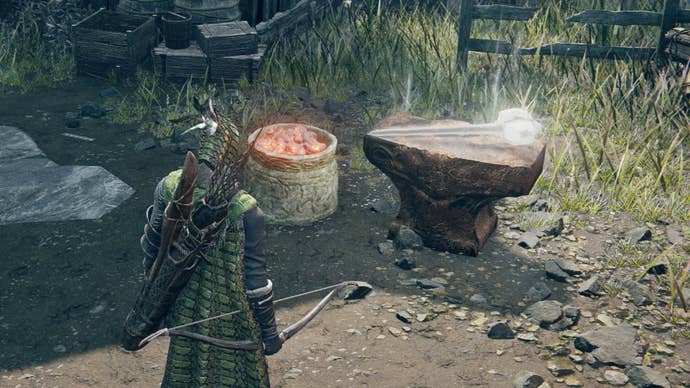Elden Ring Nightreign Ironeye looking at the Table de la Forge