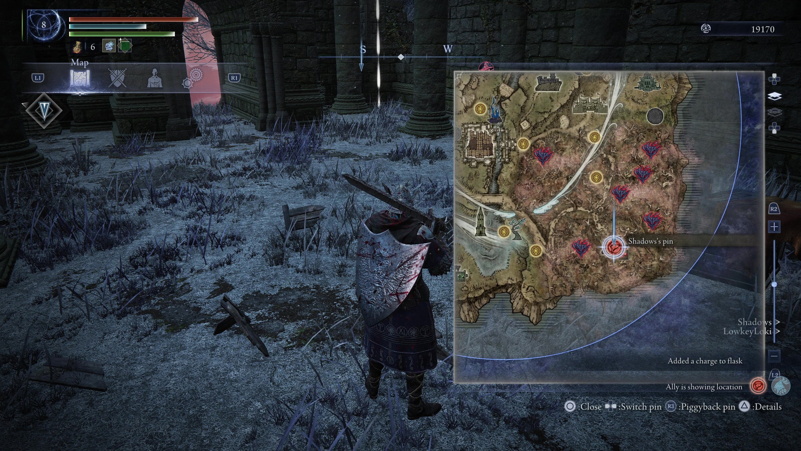 The starting location of the Rotted Woods reward icon in Elden Ring: Nightreign. - 4